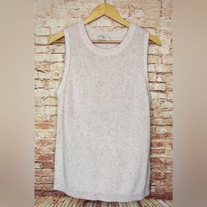 Loft | Cream and Confetti Sprinkle Knit Tank Blouse